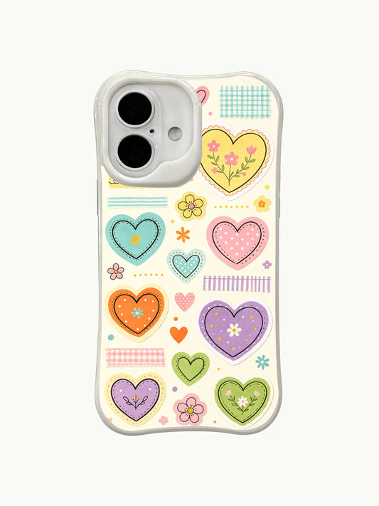 Pastel heart stickers gift iPhone 16 Plus Case by PhoneCasing