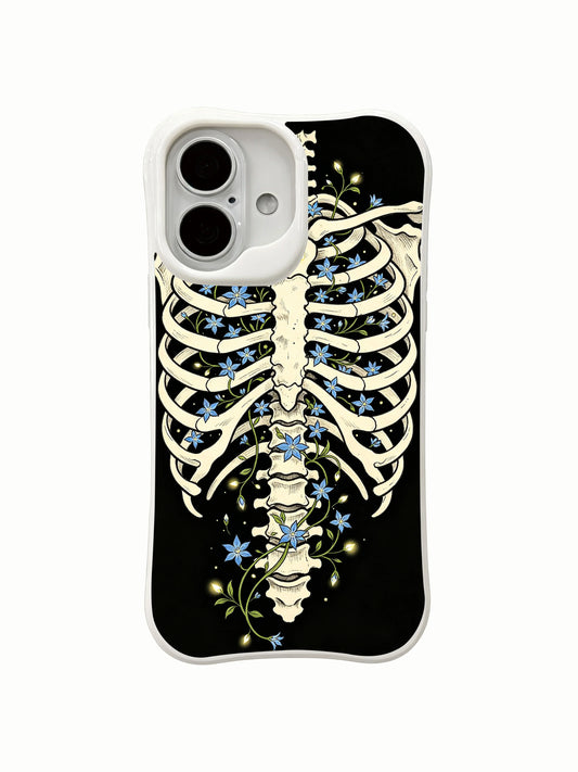 Starblossom bone floral iPhone 16 Case with skeleton garden artwork
