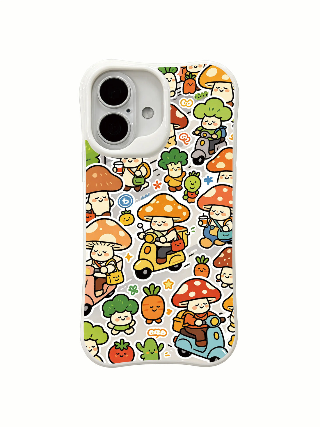 iPhone 16 Plus Cases cover image for iPhone 16 Plus Cases Gift Guide for Birthday Season and Dreamy Style: Mushroom Town Rush Hour