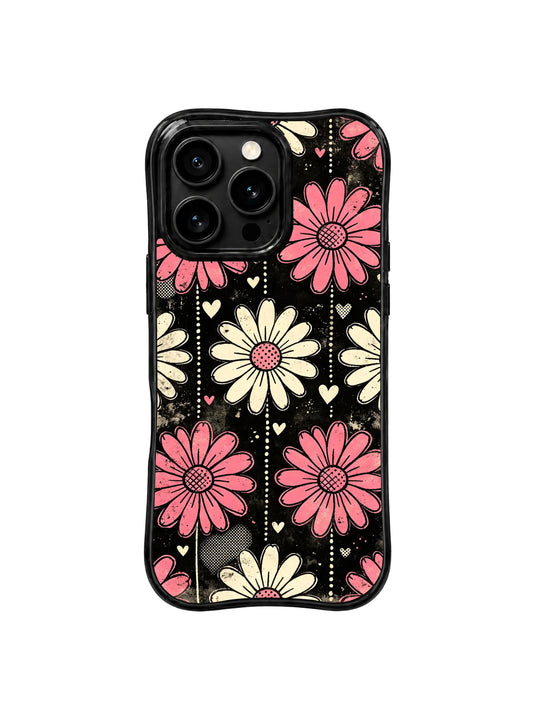 Aesthetic iPhone 16 Pro Case with vertical daisy art