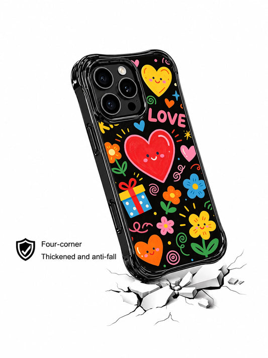 Confetti heart iPhone 13 Pro Max Case with hand drawn gift flower art