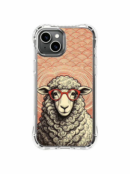 Focus iPhone 13 Case with engraved red spec sheep artwork