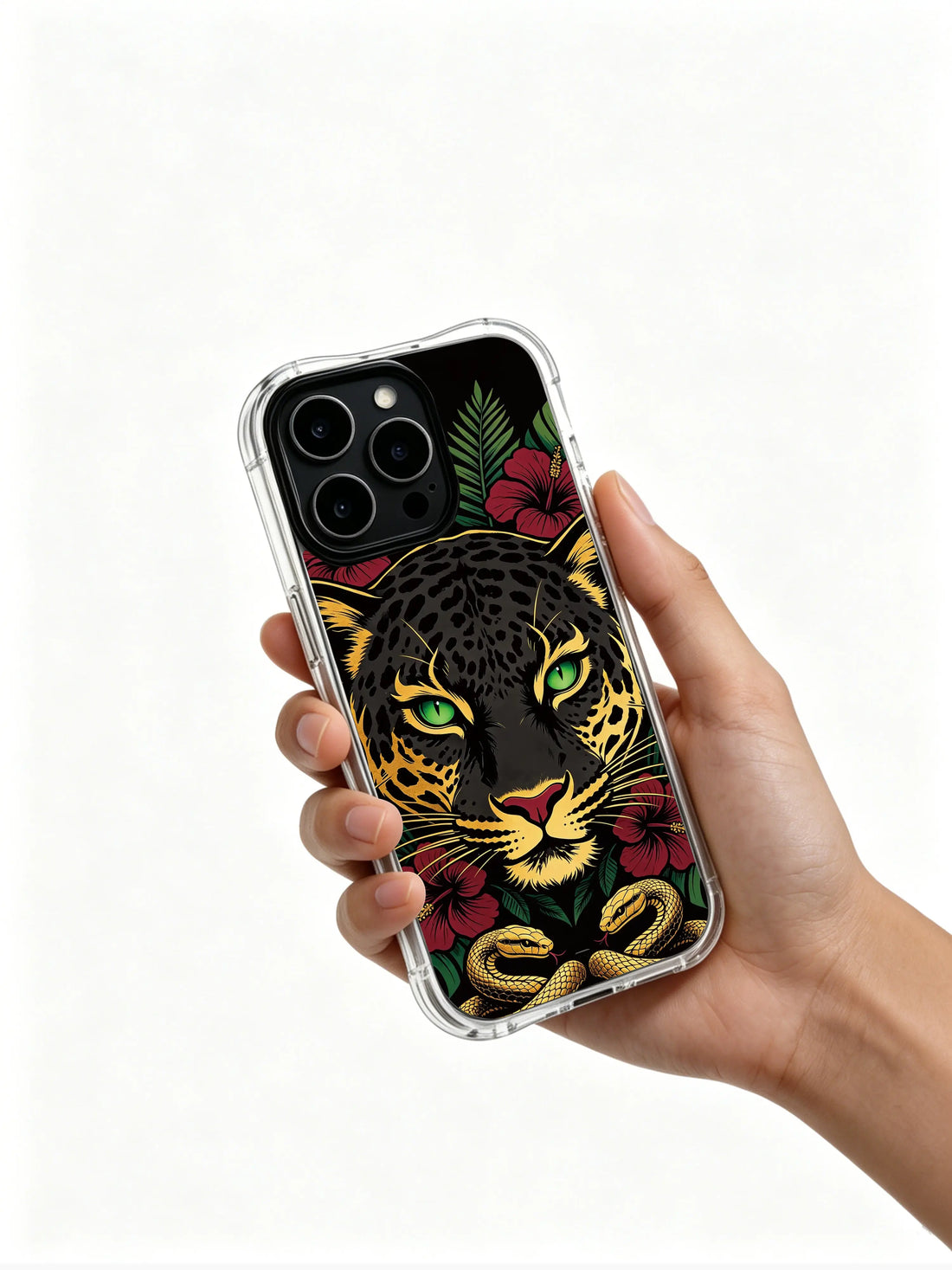 Bold jaguar iPhone 14 Plus Case with dark instinct artwork