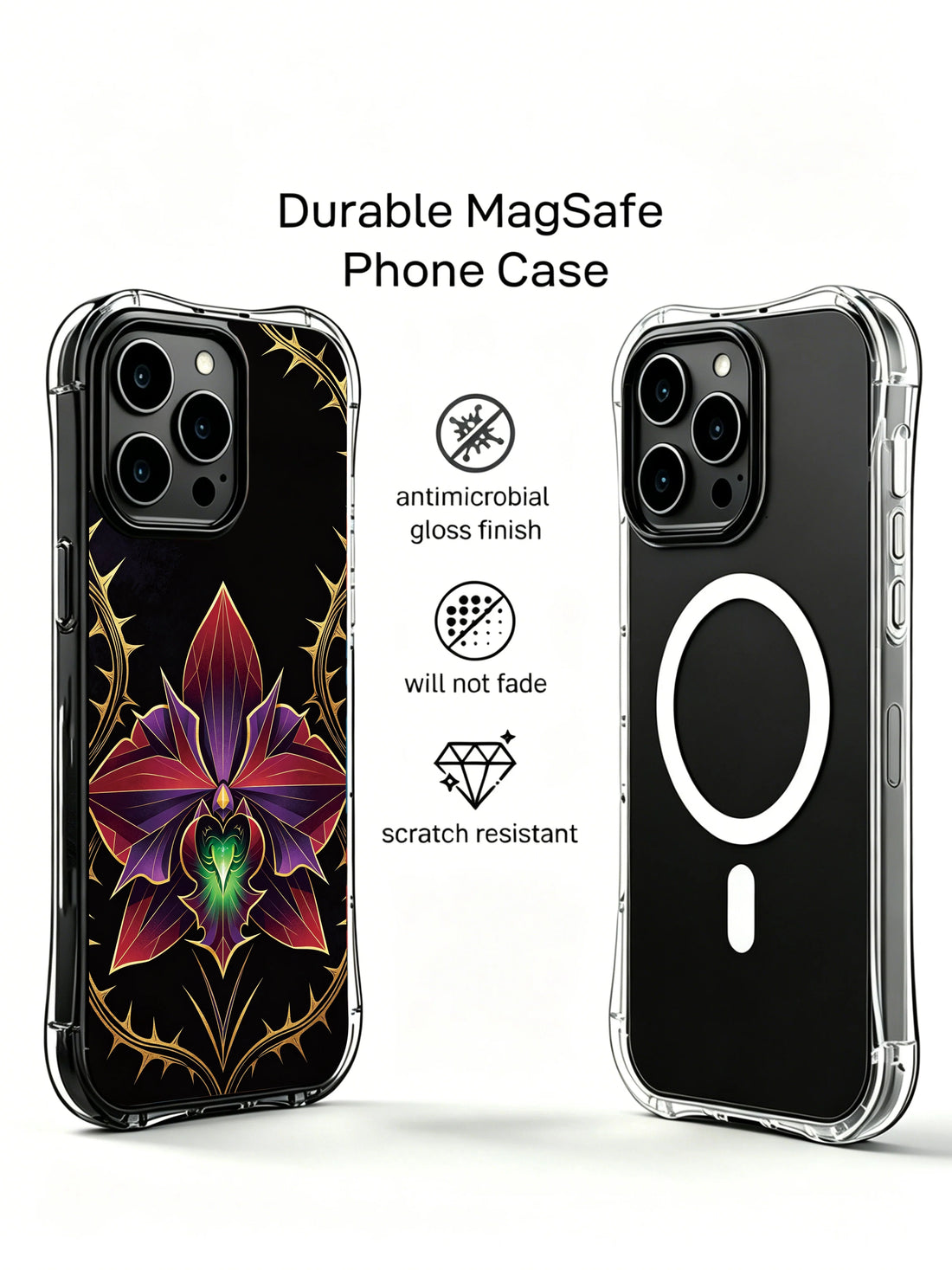Black Orchid iPhone 14 Plus Case with Metallic Color
