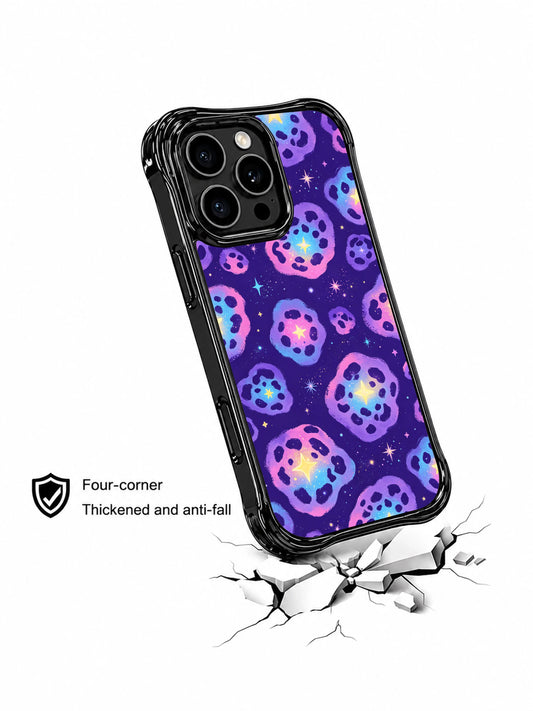 Artistic iPhone 14 Pro Case With Pink Blue Nebula Spots by PhoneCasing
