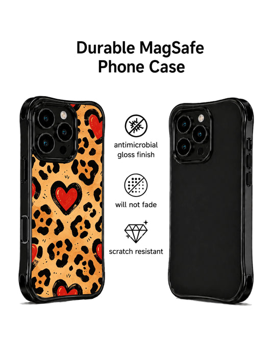 Cowgirl heart iPhone 14 Pro Case with leopard print artwork