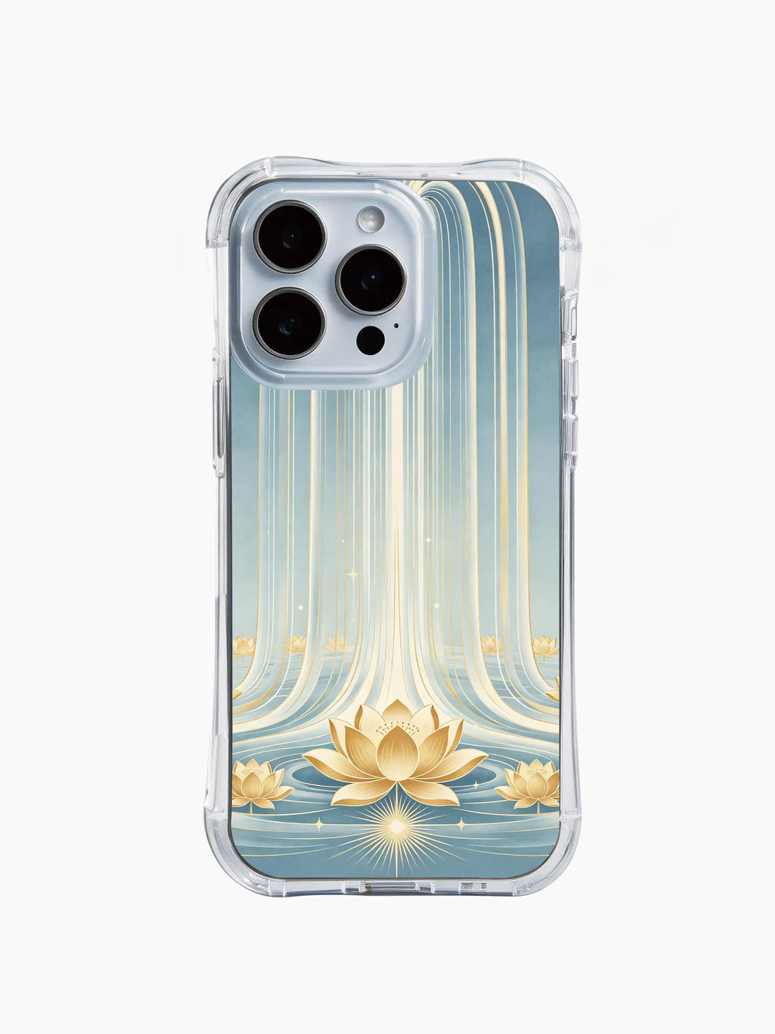 Gold lotus fountain iPhone 15 Case with aesthetic art