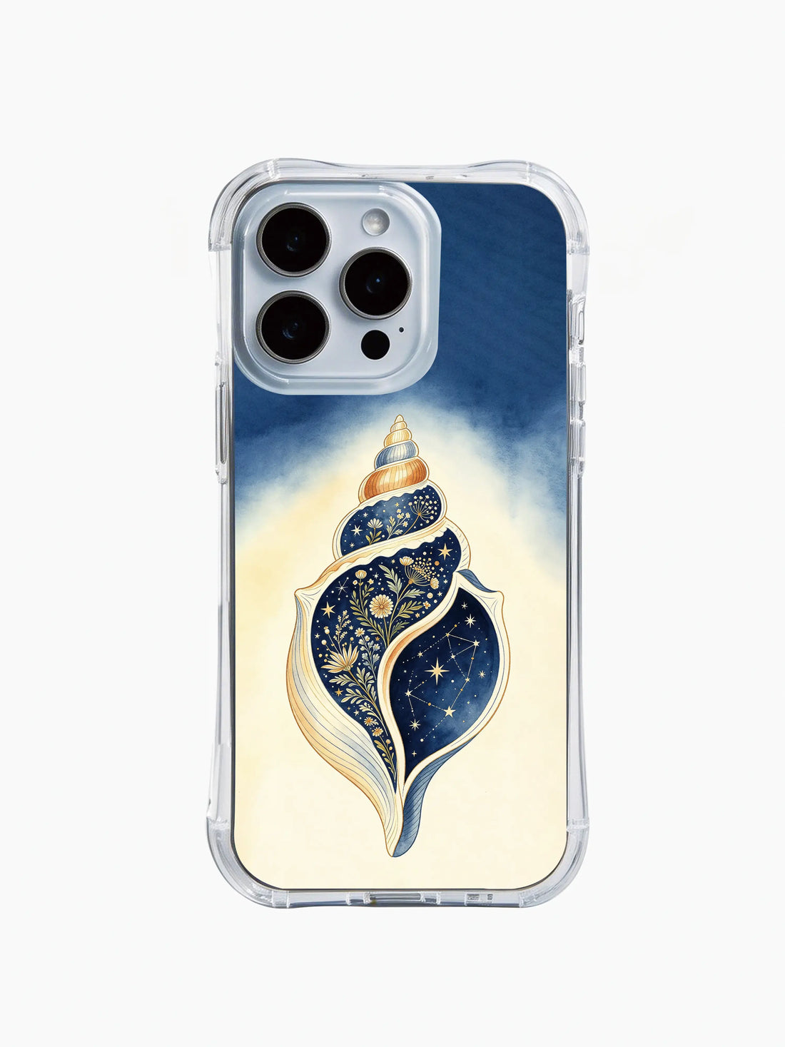 Unique iPhone 15 Case gift with cosmic nautilus art and golden ratio geometry