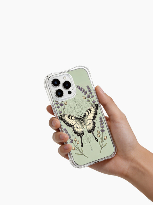 Wonder iPhone 15 Case with cosmic luna moth and sage art