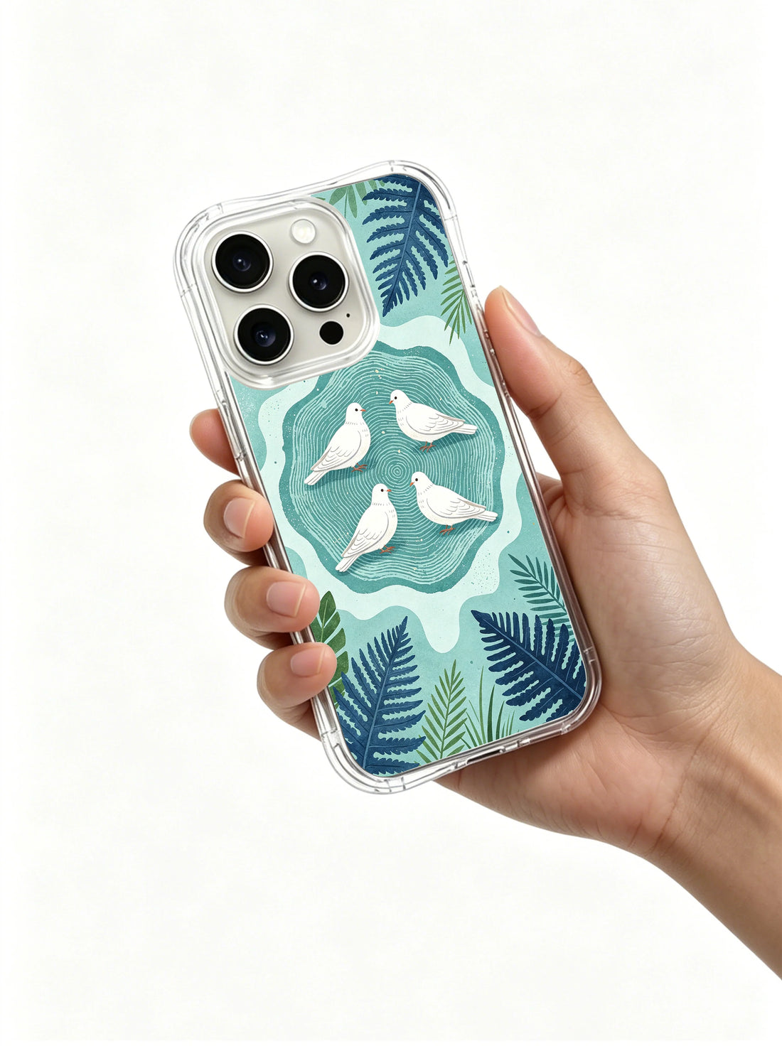 Peaceful dove florals aesthetic iPhone 15 Pro Case by PhoneCasing