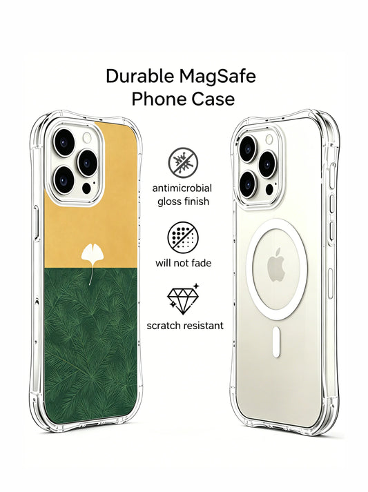 Japandi foliage iPhone 15 Pro Case with white ginkgo horizon art