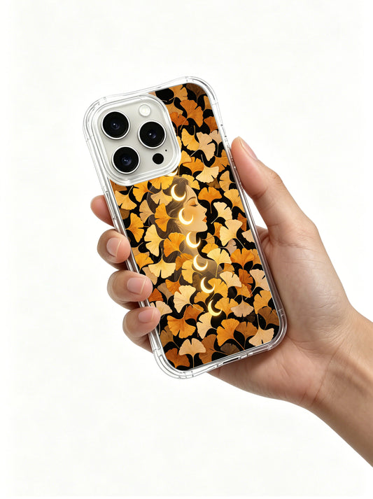 Aesthetic iPhone 15 Pro Case With Zen Moon Leaves by PhoneCasing