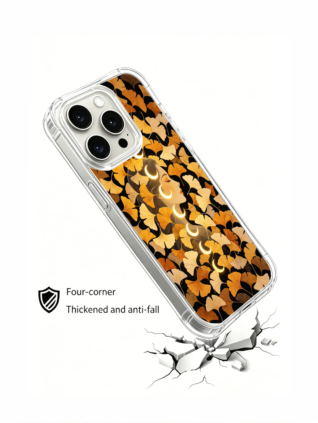 Artistic iPhone 15 Pro Case With Ginkgo Woman Profile by PhoneCasing