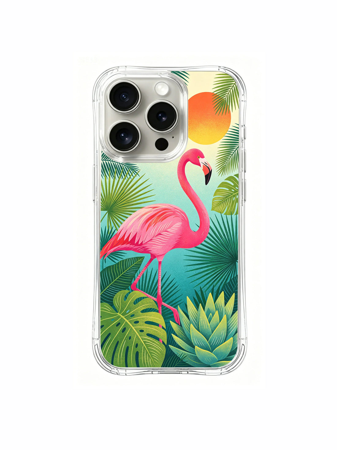 Flamingo leaves gift iPhone 15 Pro Case by PhoneCasing