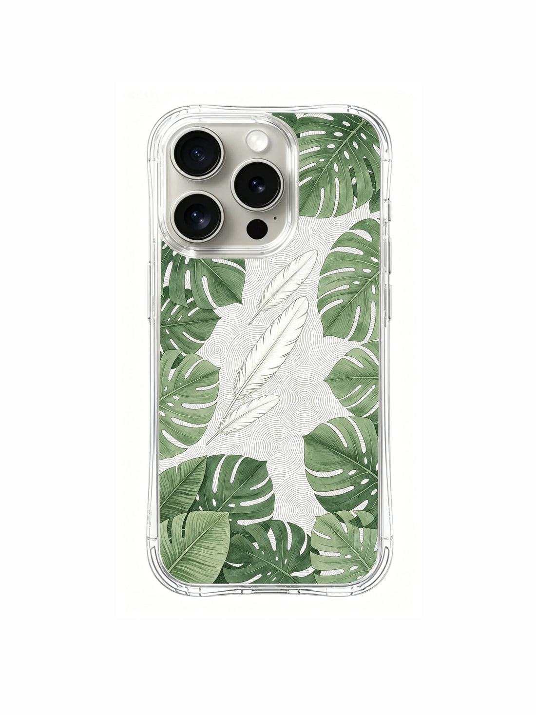 Cartoon iPhone 15 Pro Case - Monstera Fingerprint PhoneCasing for iPhone 15 Pro case