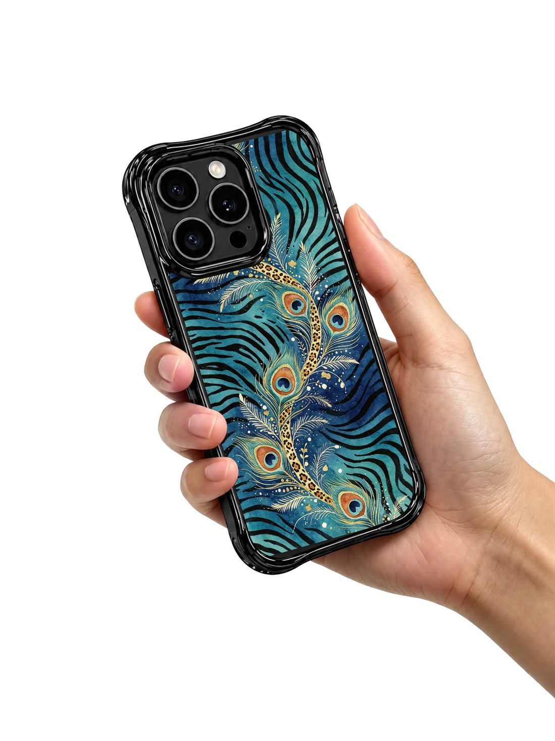 Peacock Leopard iPhone 15 Pro Max Case With Boho Gate Art by PhoneCasing