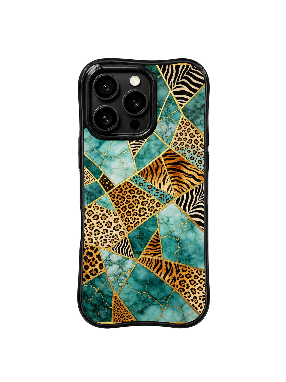 Unique iPhone 15 Pro Max Case gift with turquoise gold desert art