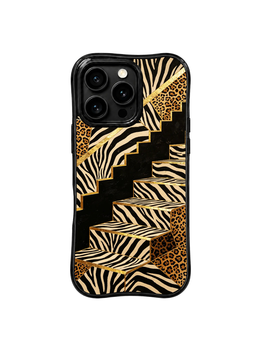 Geometric Zebra iPhone 15 Pro Max Case With Staircase Detail