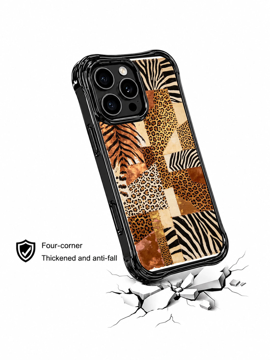 Western iPhone 15 Pro Max Case with vintage tiger texture and road trip mood