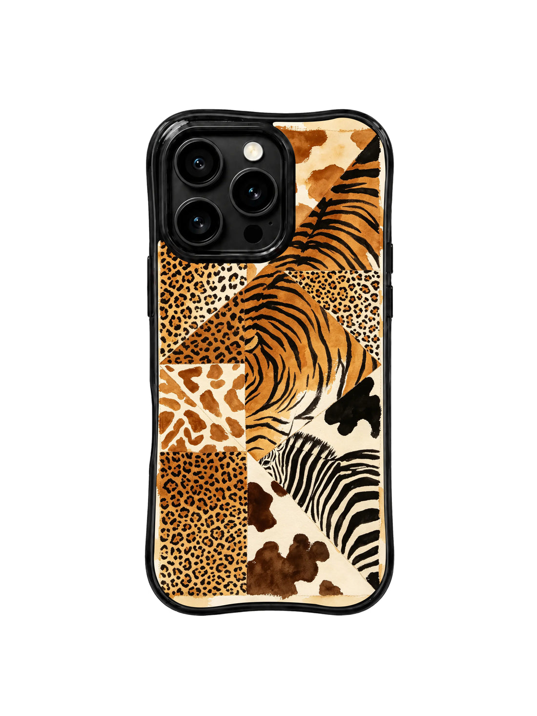 Retro iPhone 15 Pro Max Case With Leopard Patchwork Style by PhoneCasing