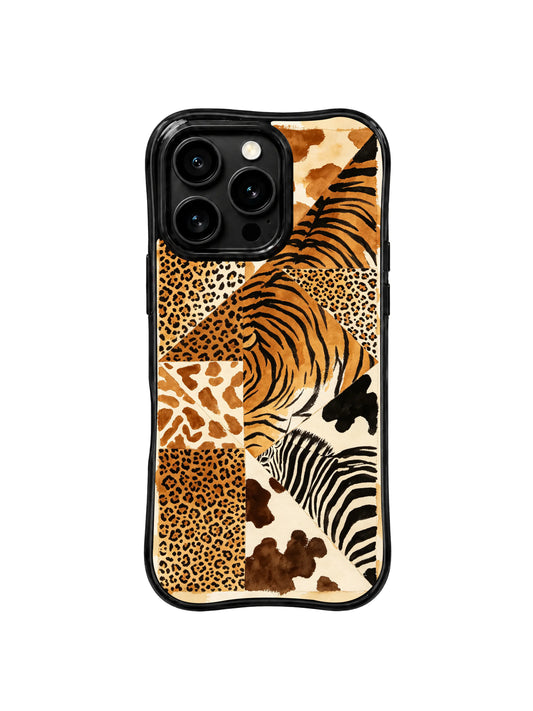 Retro iPhone 15 Pro Max Case With Leopard Patchwork Style by PhoneCasing
