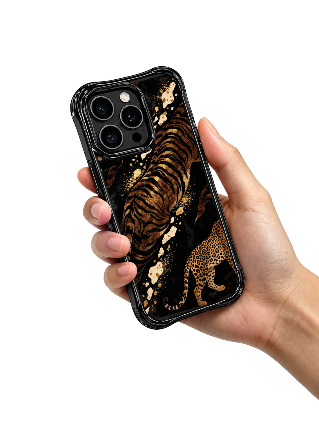 Slim black panther velvet iPhone 15 Pro Max Case with understated professional aesthetic