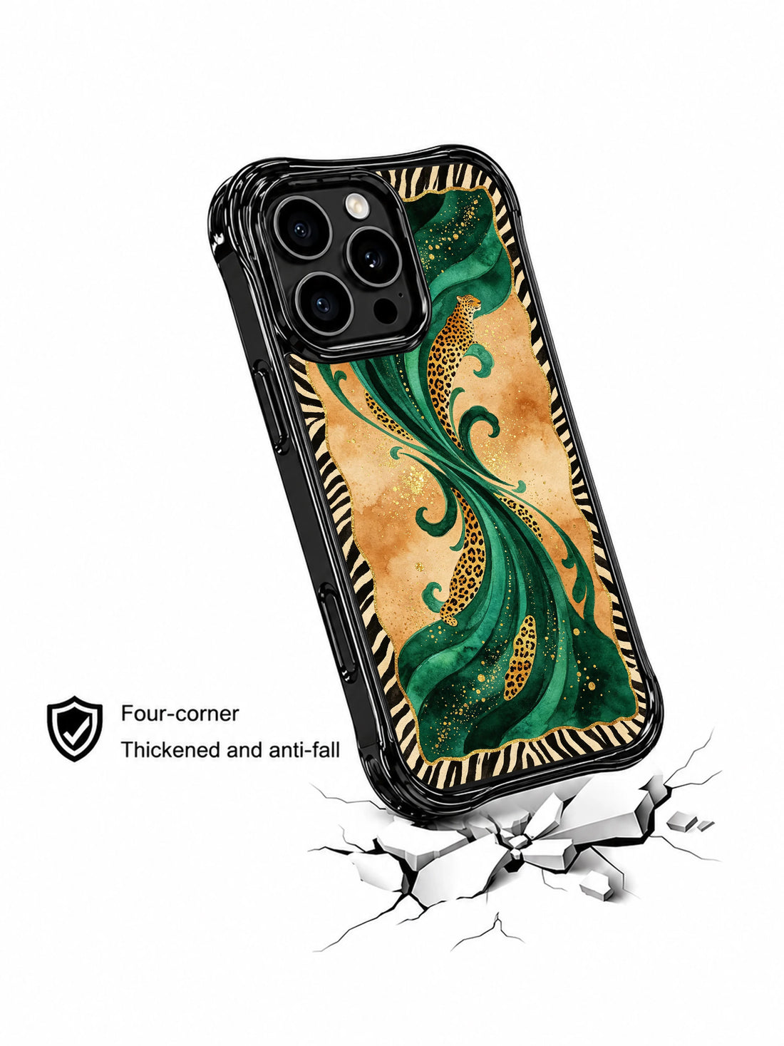Green Leopard iPhone 15 Pro Max Case With Oasis Art by PhoneCasing