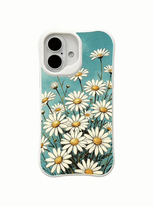Floral iPhone 16 Plus Case - MagSafe Shockproof Wild Daisy Growth PhoneCasing for iPhone 16 Plus case