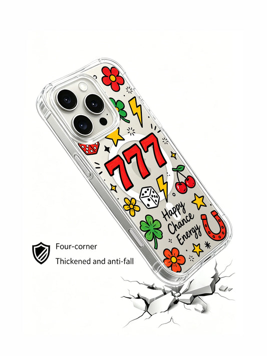 Cute iPhone 16 Pro Max Case with lucky doodles