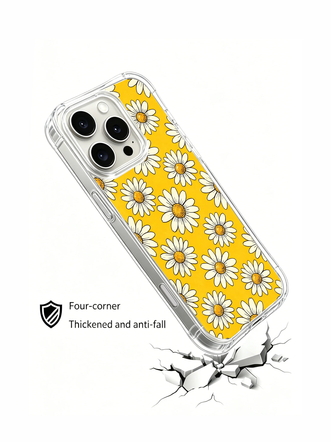 Cheerful sunshine daisy iPhone 16 Pro Max Case with white flowers