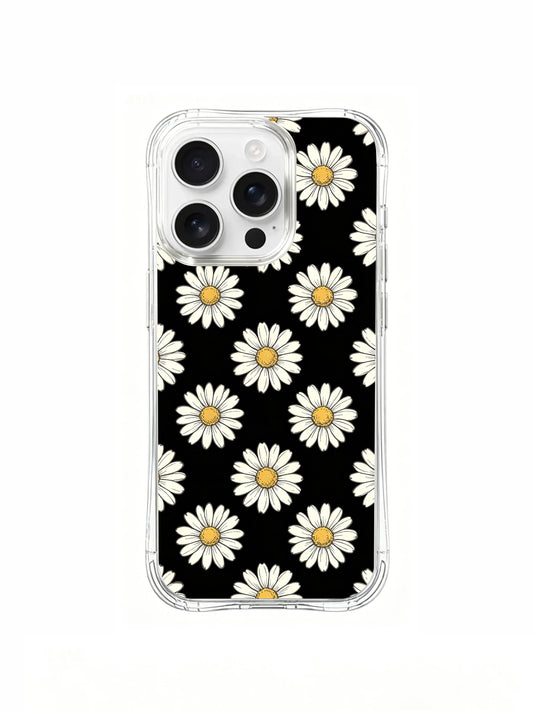High contrast daisy iPhone 16 Pro Max Case with moody floral style