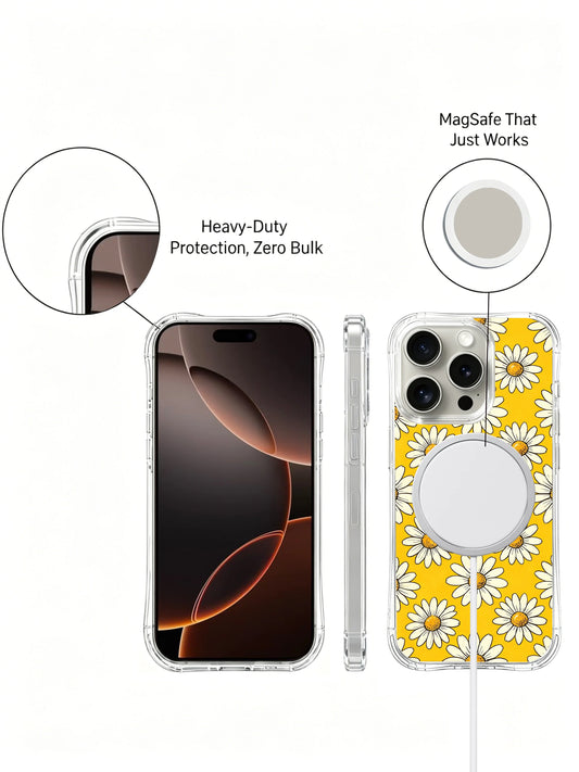 Vibrant yellow daisy iPhone 16 Pro Max Case with bright floral art