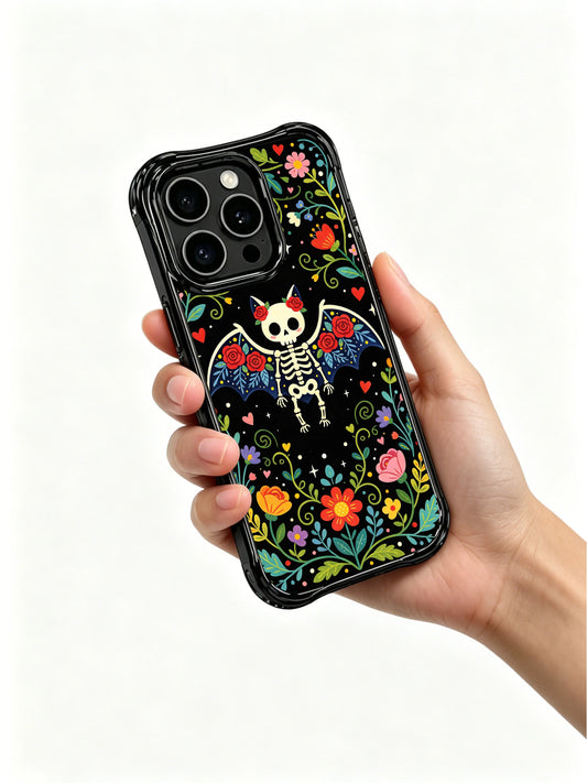 Aesthetic iPhone 16 Pro Max Case With Dark Floral Wings by PhoneCasing
