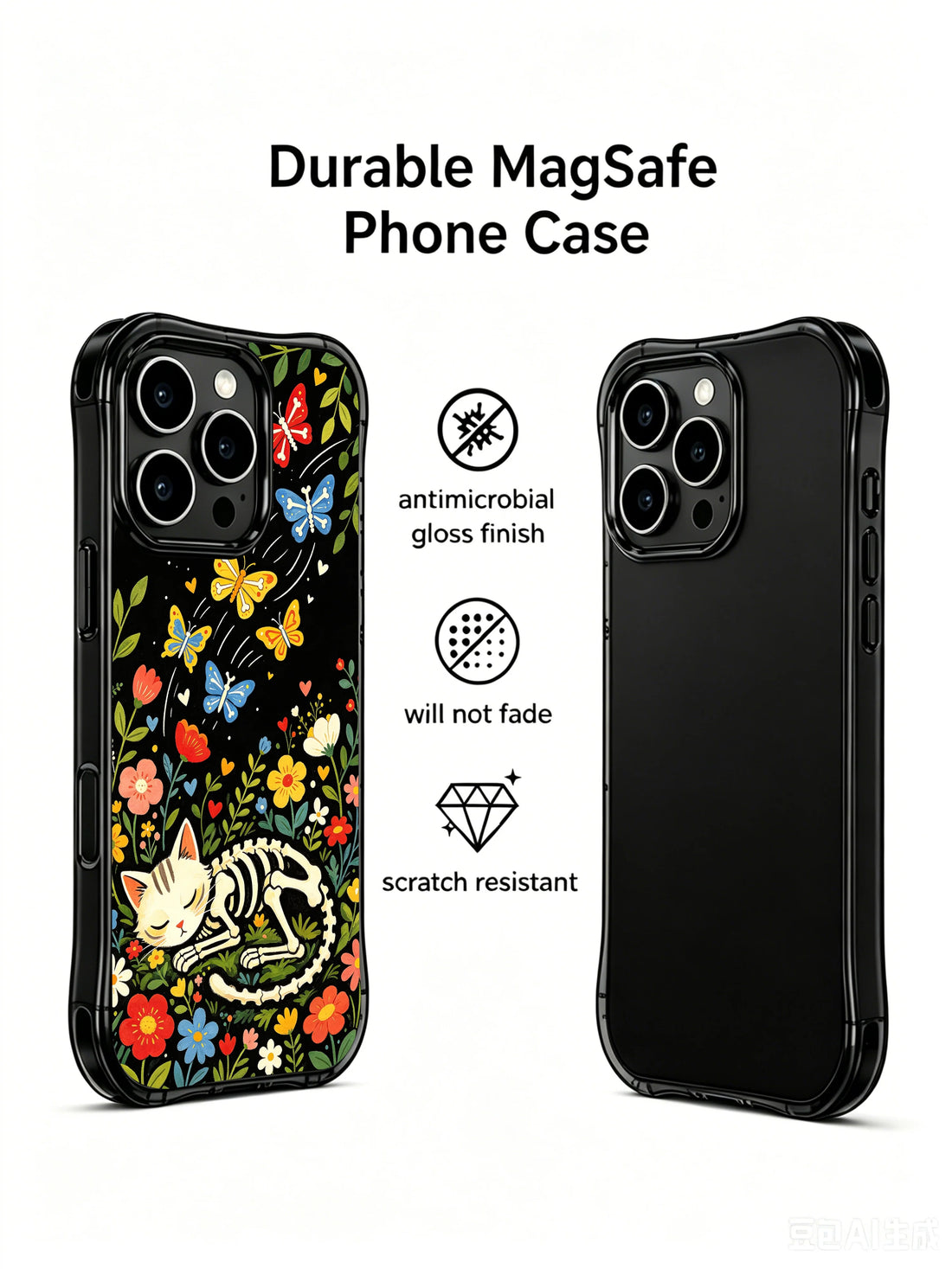 Floral cat gift iPhone 16 Pro Max Case by PhoneCasing