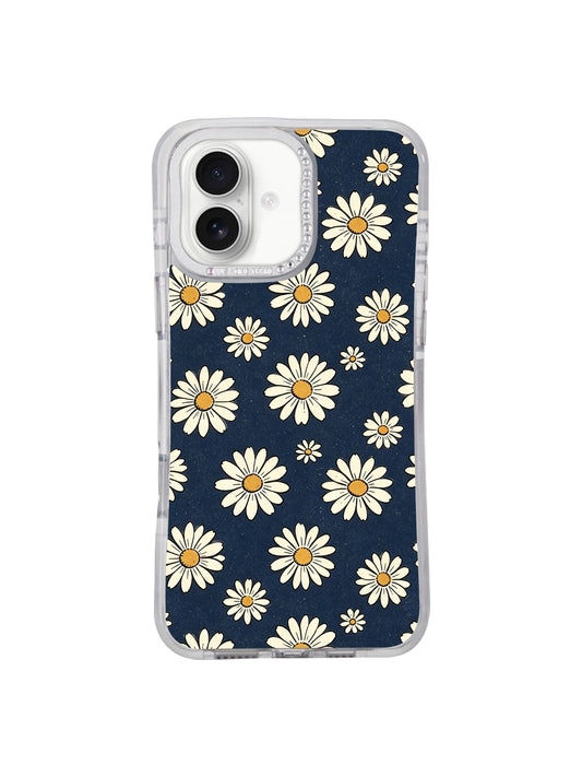 Floral iPhone 17 Case - Retro Navy Daisy Wallpaper Art PhoneCasing for iPhone 17 case