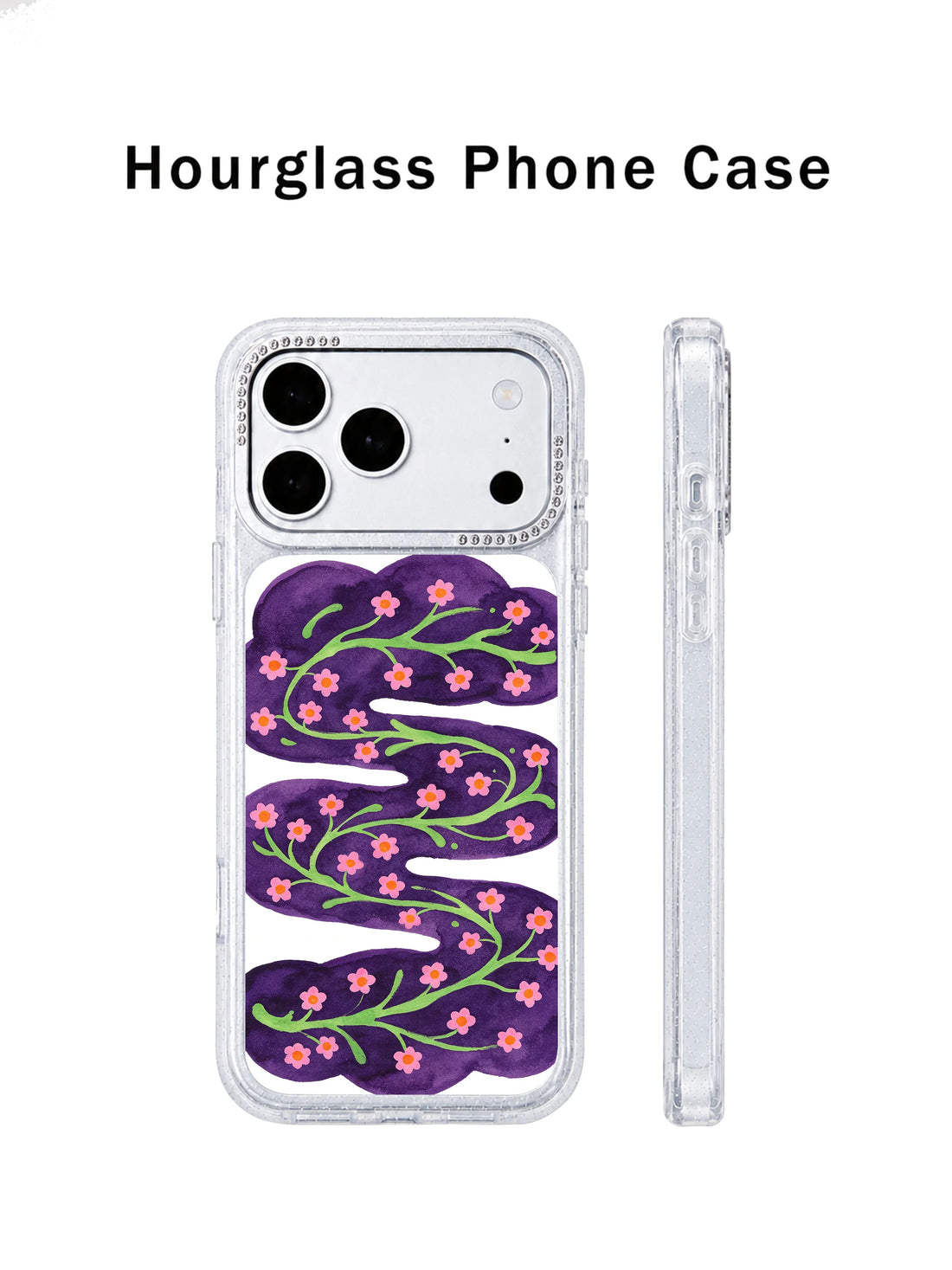 Midnight green flow iPhone 17 Pro Max Case with starry vine design