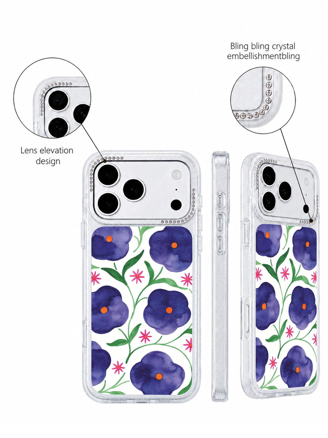 Stellar petal glow iPhone 17 Pro Max Case with dreamy night flower art