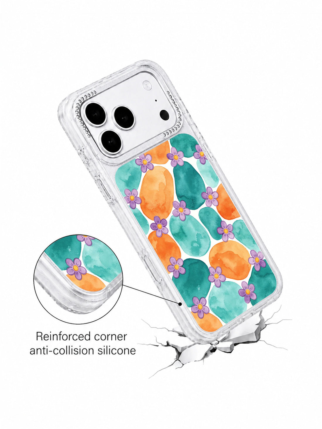 Unique iPhone 17 Pro Max Case gift with purple floral tide art