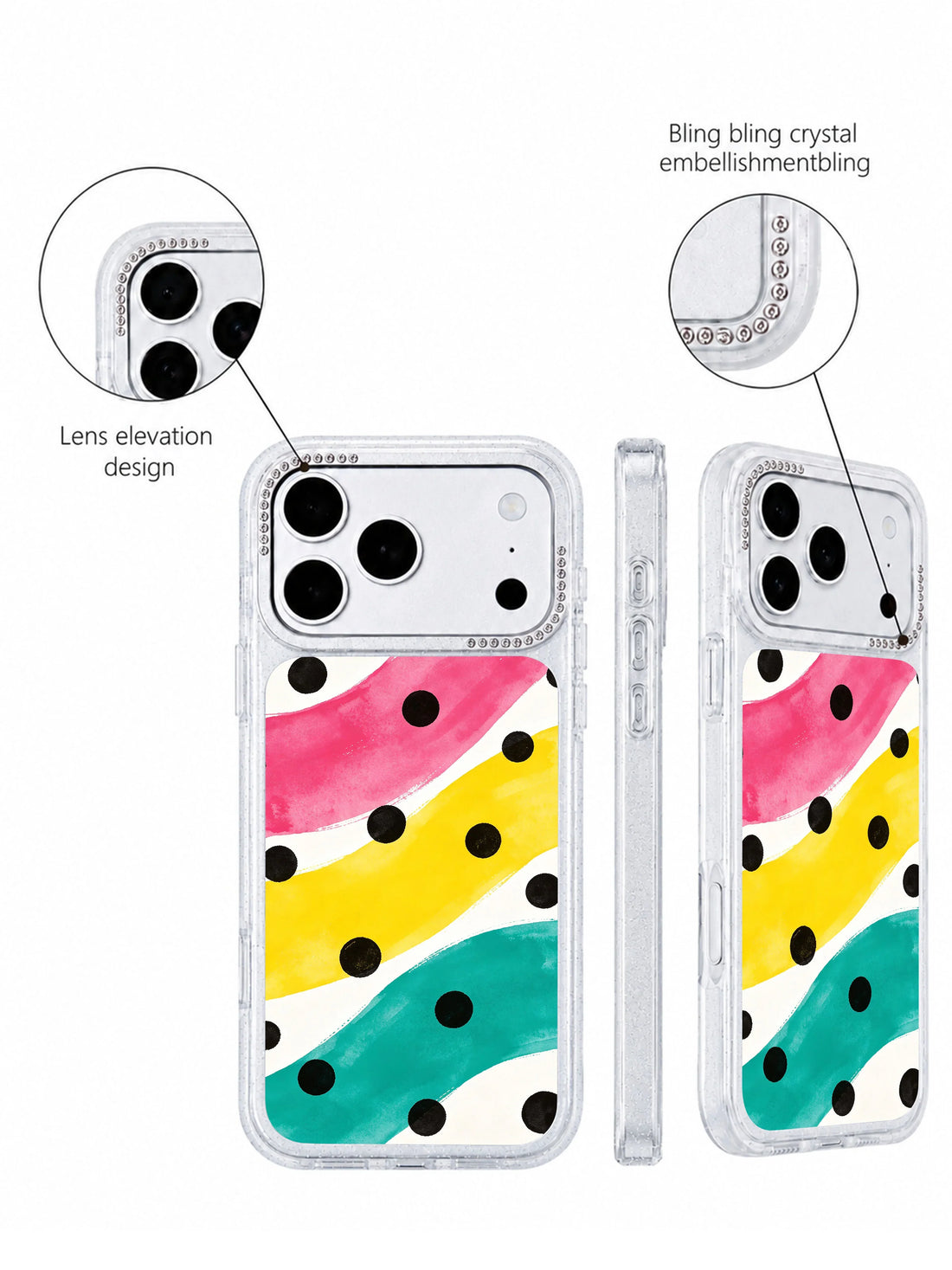 Summer iPhone 17 Pro Max Case with soda pop colors and tricolor bands