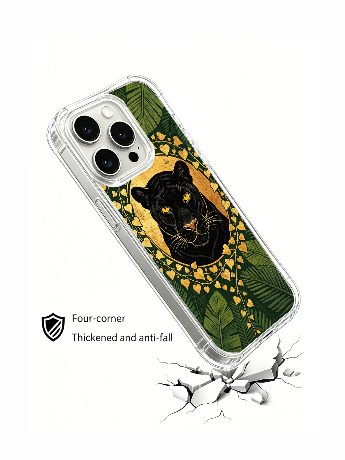 Artistic iPhone 15 Pro Max Case With Ivy Panther Art by PhoneCasing