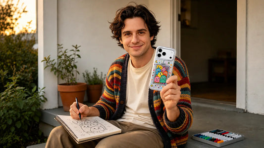 Milo Popkins iPhone 17 Pro Max case with black and brown original artwork for aesthetic playful look, blog cover image