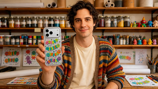 Milo Popkins iPhone 17 Pro Max case with brown and black original artwork for cute art everyday joy, blog cover image