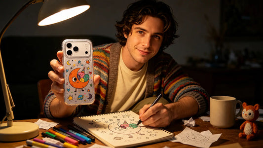 Milo Popkins iPhone 17 Pro Max case with colorful original artwork for white outfits, blog cover image