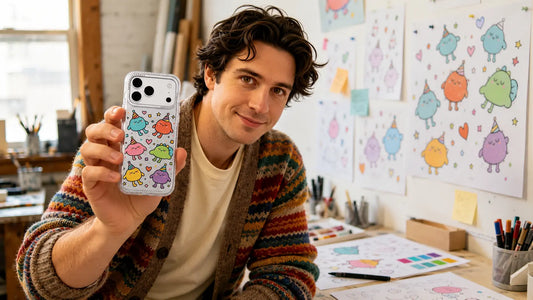 Milo Popkins iPhone 17 Pro Max case with colorful original artwork for where buy art style, blog cover image
