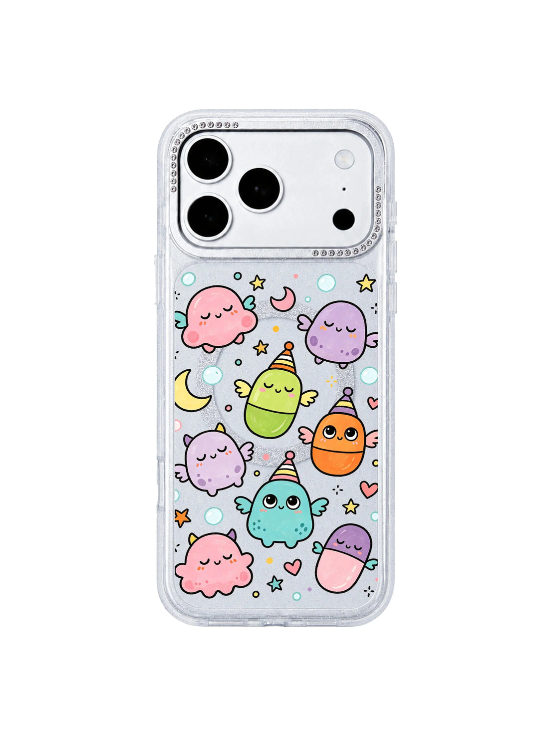 Cartoon Glitter iPhone 17 Pro Max Case - Little Monster Daydream PhoneCasing for iPhone 17 Pro Max case