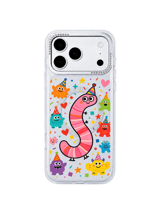 Aesthetic iPhone 17 Pro Max Case with confetti hearts