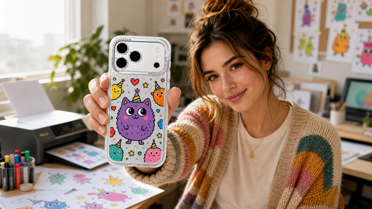 Milo Popkins Purple Cat Monster Smile iPhone 17 Pro Max case lifestyle blog cover 01