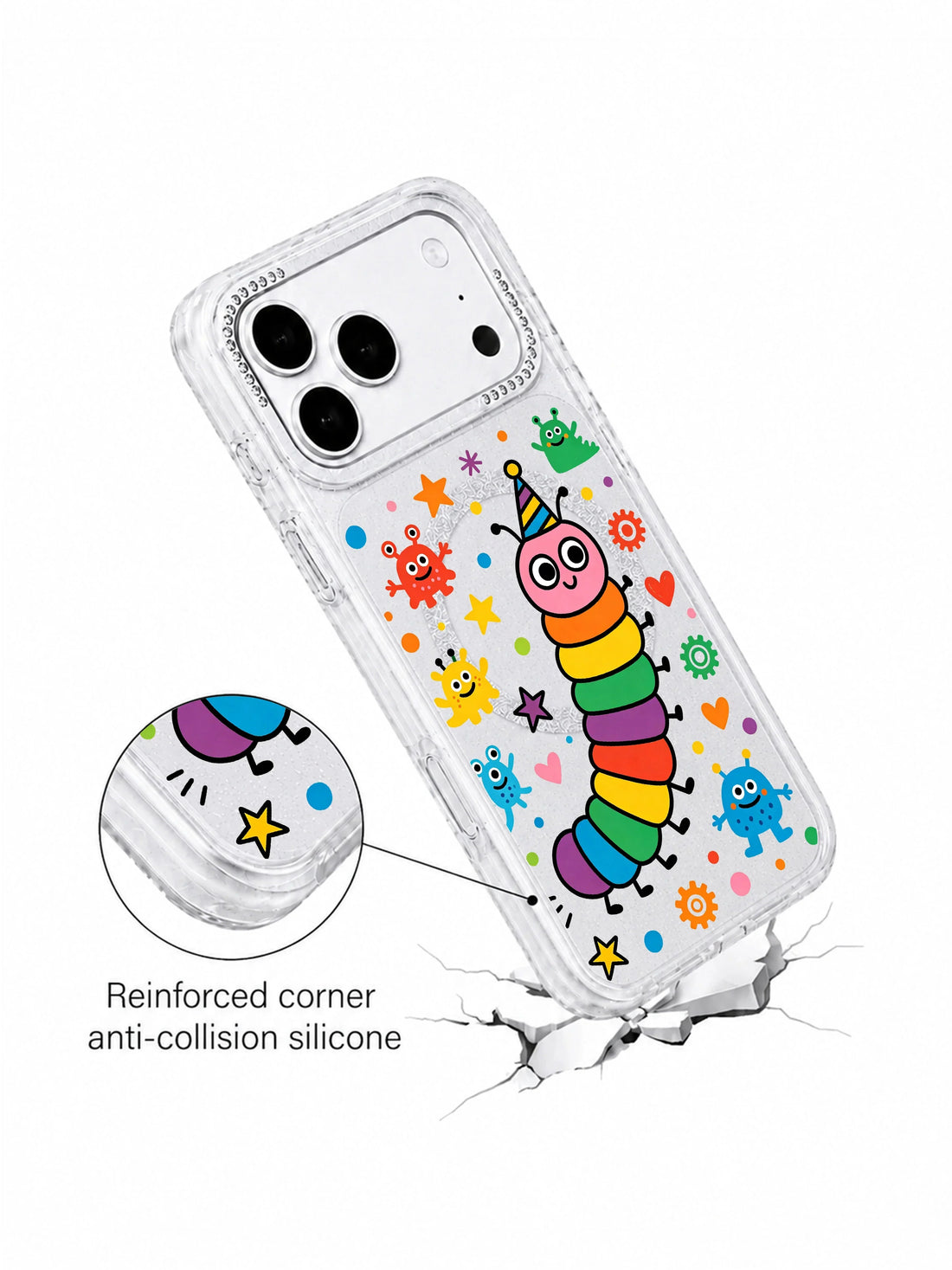 Unique iPhone 17 Pro Max Case Gift with Rainbow Character