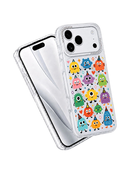 Rainbow Monster iPhone 17 Pro Max Case with Eye Party Art