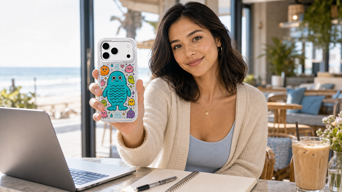 Milo Popkins Seaside Blue Wave Monster iPhone 17 Pro Max case lifestyle blog cover 04